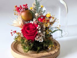 Cloche enchantée magie florale avec fleurs séchées et stabilisées Fairy par Flora Paris
