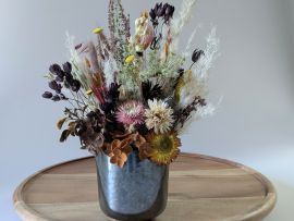 Composition de fleurs séchées aux couleurs automnales Nathalie par Flora Paris