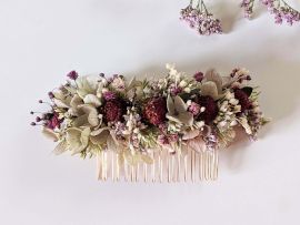 Peigne à cheveux fleuri pour coiffure de mariage en fleurs séchées & fleurs stabilisées Safari par Flora Paris