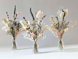 Mini bouquet de fleurs séchées pour décoration de table évènementielle Rosae par Flora Paris