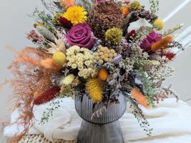 Bouquet de fleurs séchées aux couleurs automnales Ginger par Flora Paris