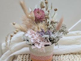 Mini panier de fleurs séchées décoration bohème et naturelle Léonie par Flora Paris