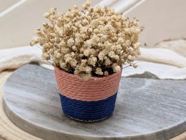 Mini panier en gypsophile stabilisée décoration minimaliste Nina par Flora Paris