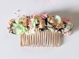 Peigne à cheveux fleuri pour coiffure de mariage en fleurs séchées & fleurs stabilisées Catalina par Flora Paris