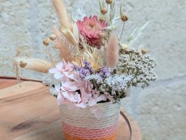 Mini panier de fleurs séchées décoration bohème et naturelle Léonie par Flora Paris