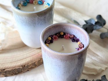 Bougie fleurie parfum lilas Arcachon par Flora Paris