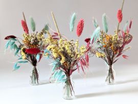 Mini bouquet de fleurs séchées pour décoration de table évènementielle Pimp par Flora Paris