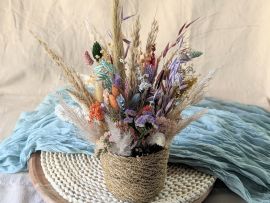 Panier de fleurs naturelles séchées et stabilisées aux couleurs vives Bloom par Flora Paris