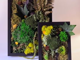 Tableau végétal en fleurs et plantes naturelles stabilisées Léandro par Flora Paris
