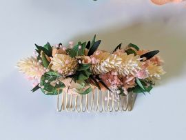 Peigne à cheveux fleuri pour coiffure de mariage en fleurs séchées & fleurs stabilisées Vania par Flora Paris