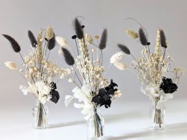 Mini bouquet de fleurs séchées pour décoration de table évènementielle Chess par Flora Paris