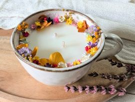 Bougie fleurie parfum lilas Ginger par Flora Paris