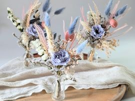 Mini bouquet de fleurs stabilisées pour décoration de table évènementielle Pauline par Flora Paris