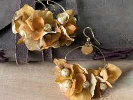 Boucles d’oreilles créoles en fleurs stabilisées Élora par Flora Paris