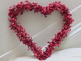 Couronne cœur en gypsophile stabilisé rouge fuchsia Roséa par Flora Paris