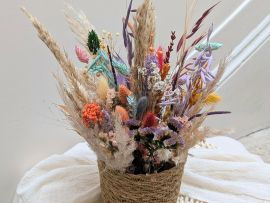 Panier de fleurs naturelles séchées et stabilisées aux couleurs vives Bloom par Flora Paris