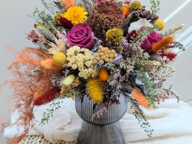 Bouquet de fleurs séchées aux couleurs automnales Ginger par Flora Paris