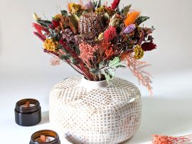 Bouquet de fleurs séchées aux couleurs automnales Ginger par Flora Paris