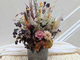 Composition de fleurs séchées aux couleurs automnales Nathalie par Flora Paris