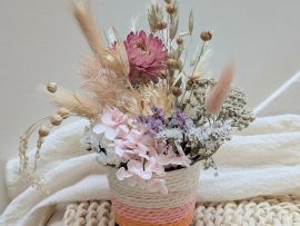 Mini panier de fleurs séchées décoration bohème et naturelle Léonie par Flora Paris