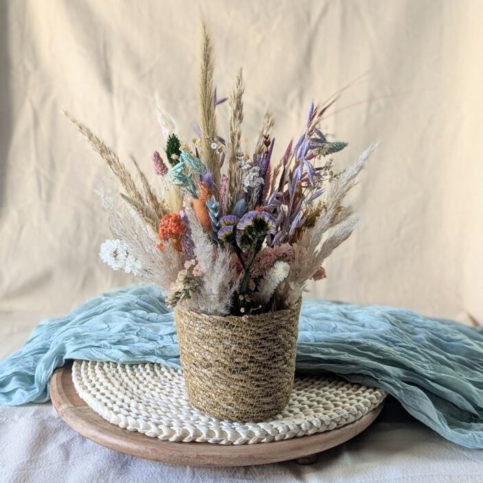 Panier de fleurs naturelles séchées et stabilisées aux couleurs vives, Bloom – Image 4