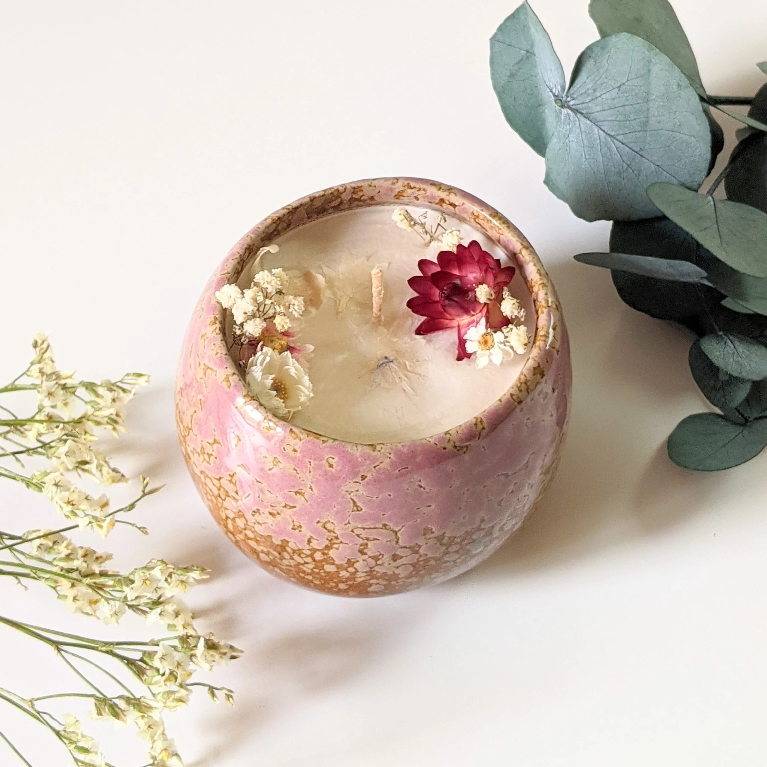 Bougie fleurie parfum jasmin, Vera