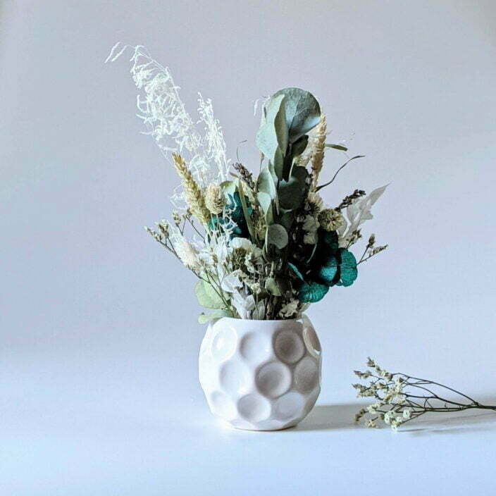 Composition de fleurs stabilisées et fleurs séchées pot en céramique, Agapé