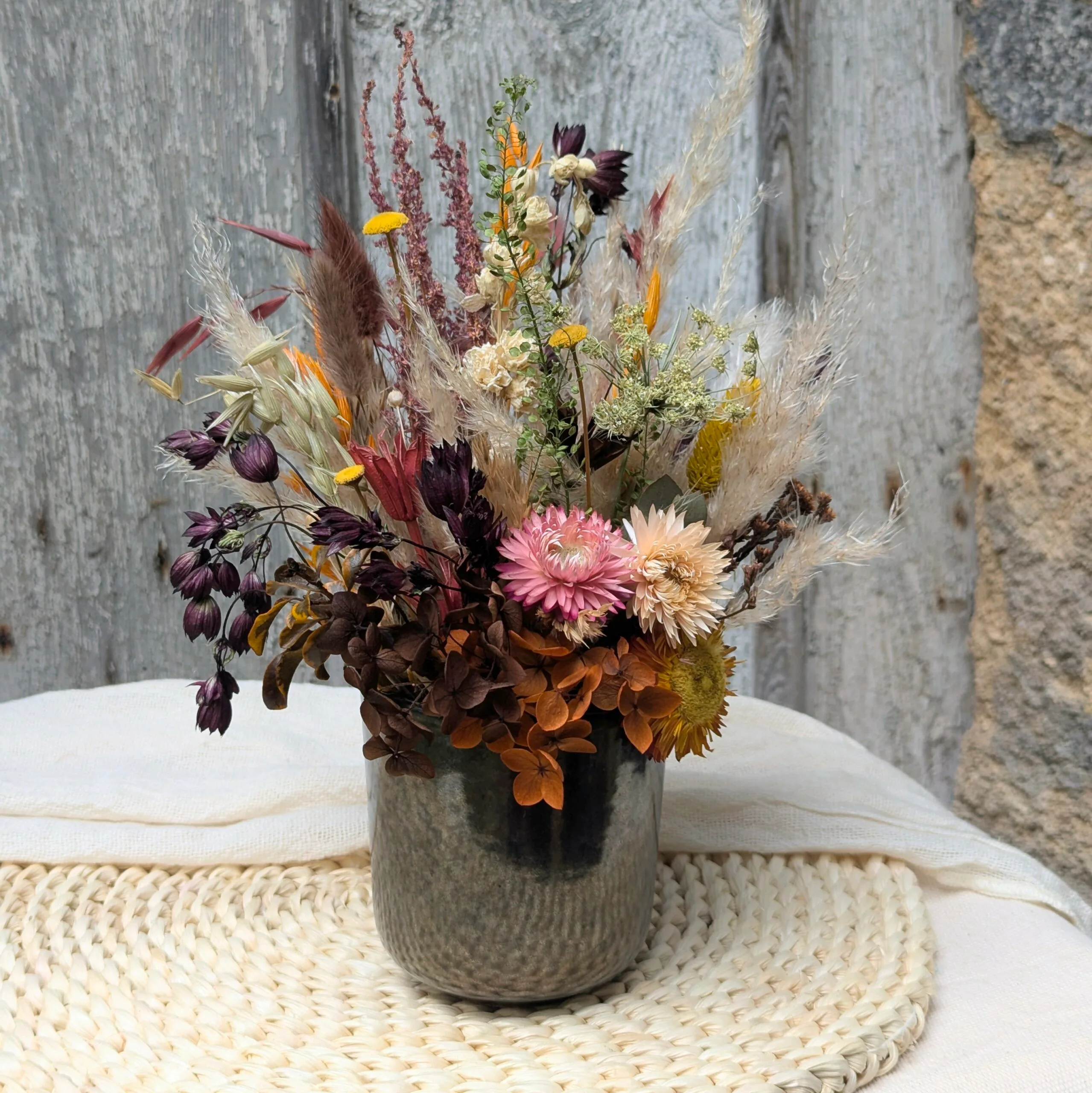 Composition de fleurs séchées aux couleurs automnales, Nathalie – Image 4