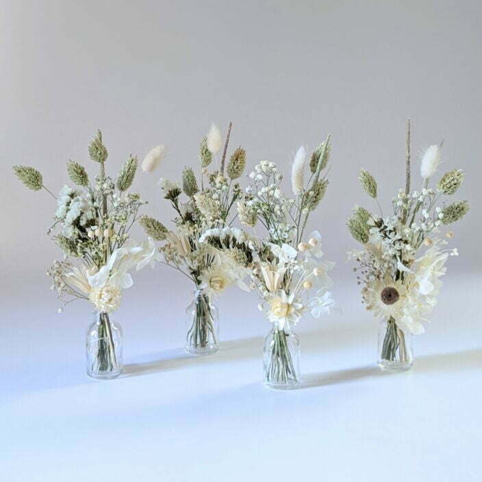 Mini bouquet de fleurs séchées pour décoration de table évènementielle, Fiesta