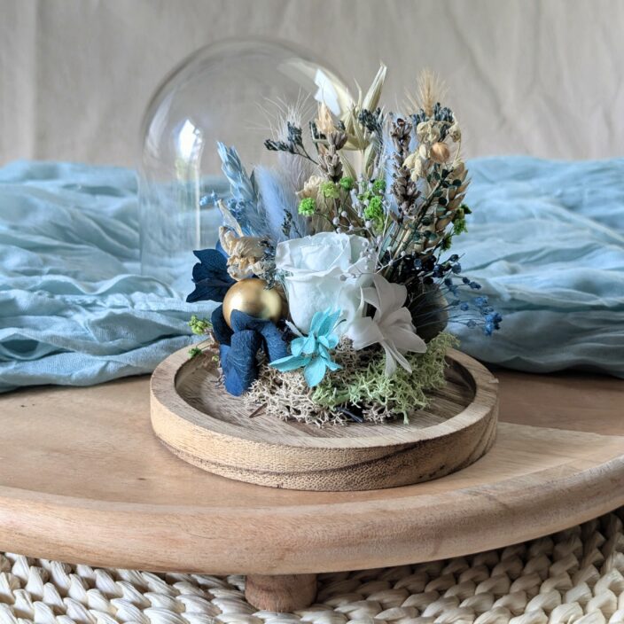 Cloche en verre, fleurs stabilisées & fleurs séchées pour décoration d'intérieur, Joy – Image 3