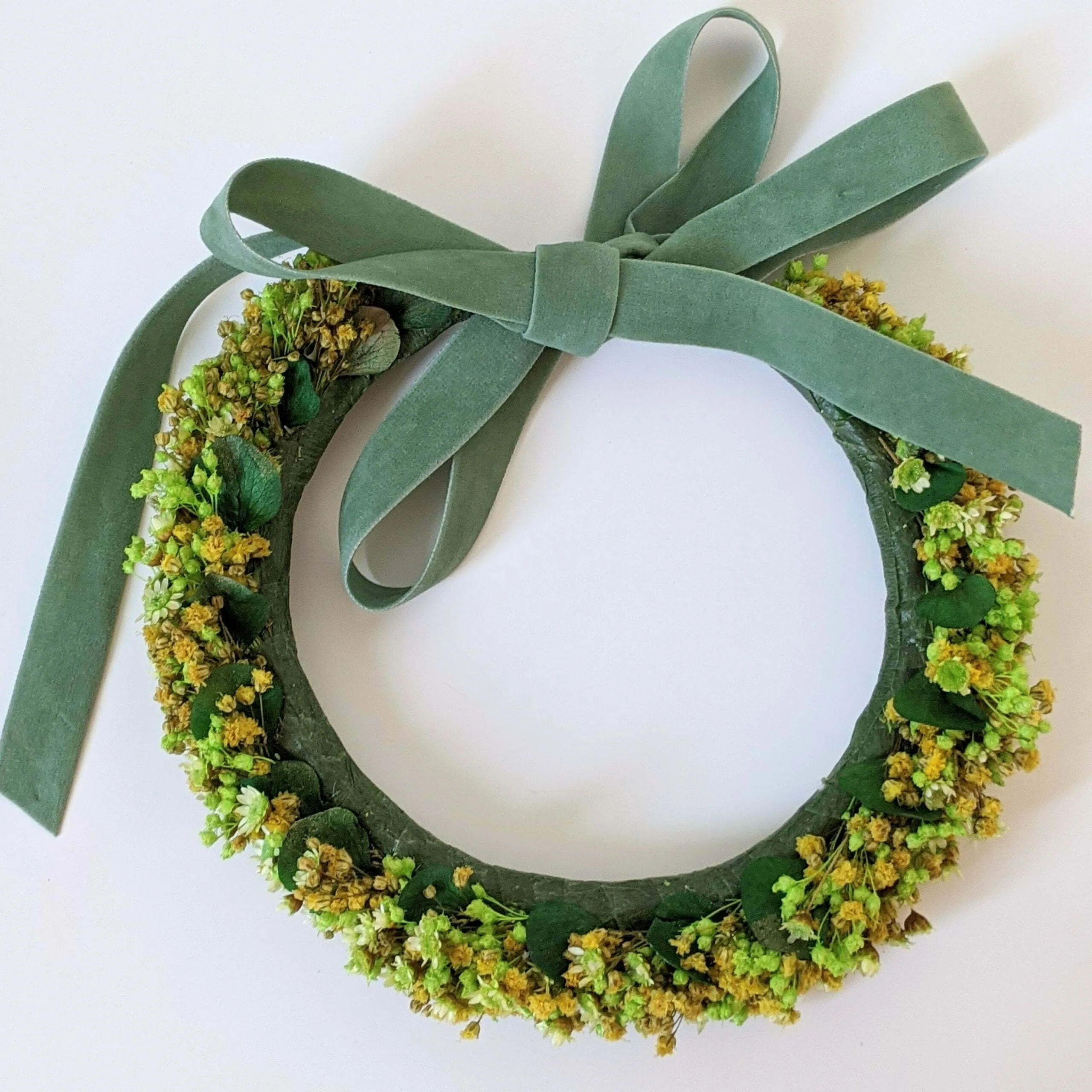 Couronne de cheveux de fleurs séchées & fleurs stabilisées, Aline – Image 3