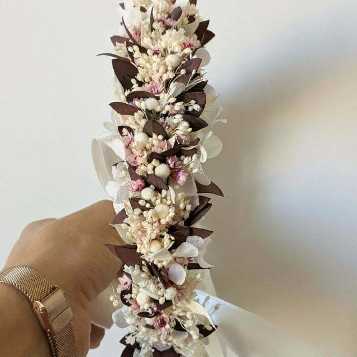Couronne de cheveux de fleurs séchées et stabilisées, Aphrodite – Image 3