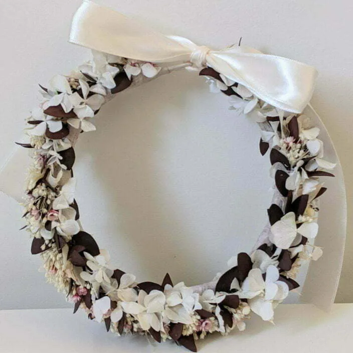 Couronne de cheveux de fleurs séchées et stabilisées, Aphrodite – Image 2