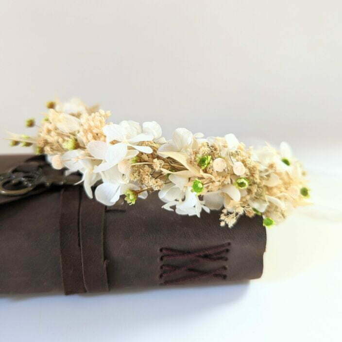 Couronne de cheveux pour coiffure de mariage en fleurs séchées & fleurs stabilisées, Marmara 3