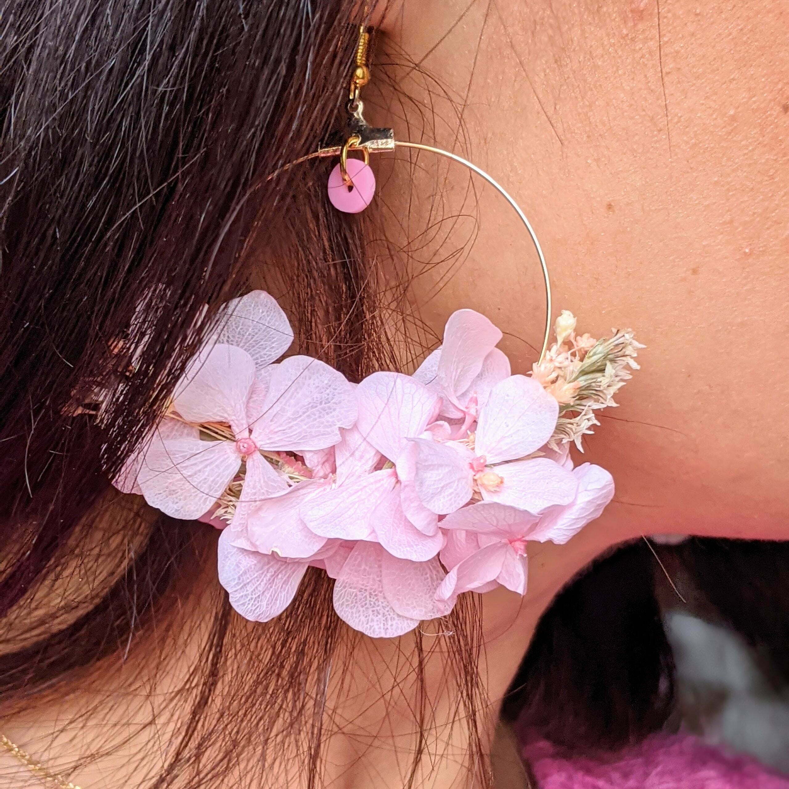 Boucles d'oreilles fleurs pour femme, boucles d'oreilles colorées