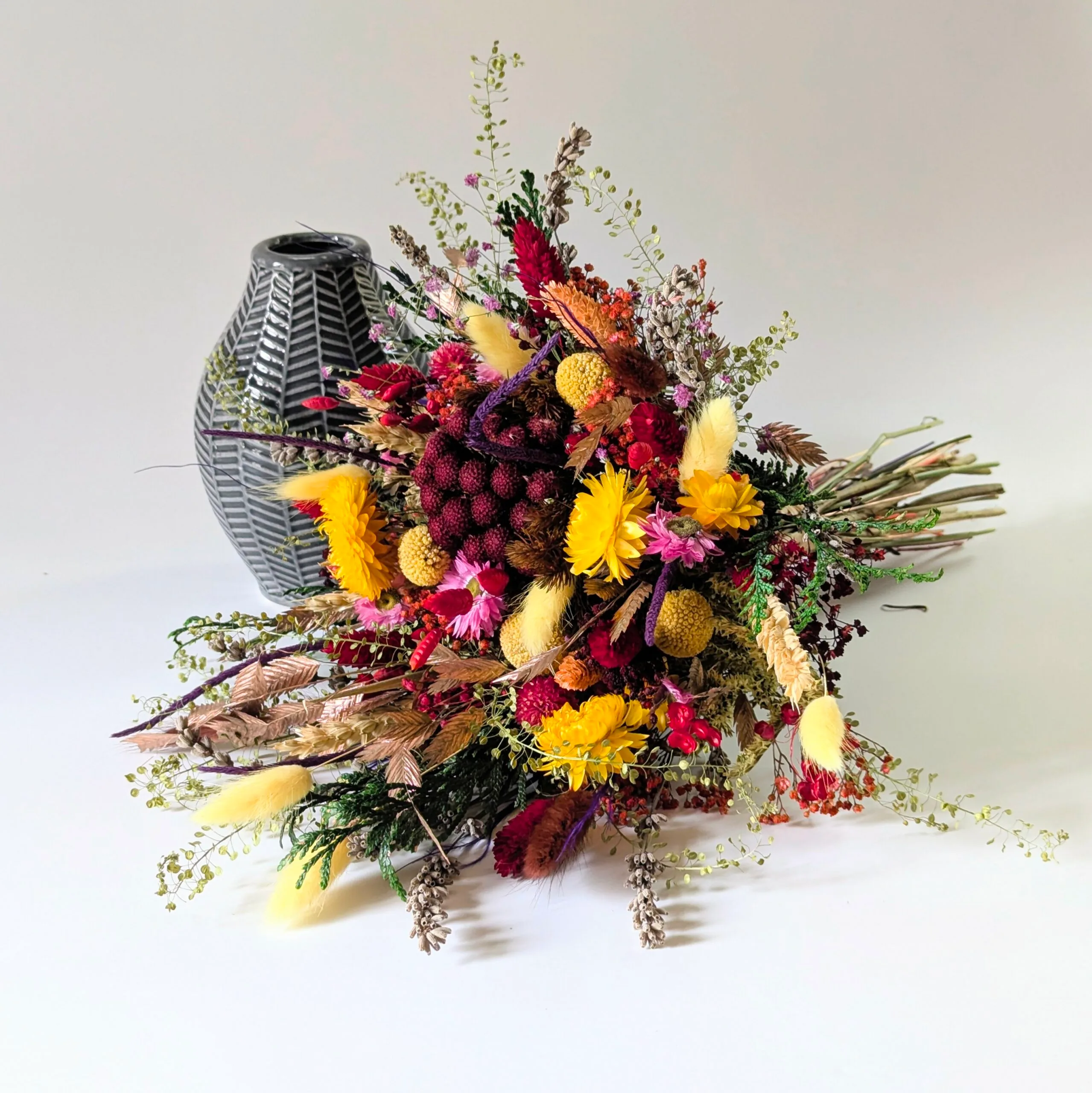 Bouquet de fleurs naturelles séchées & fleurs stabilisées, Mila – Image 3