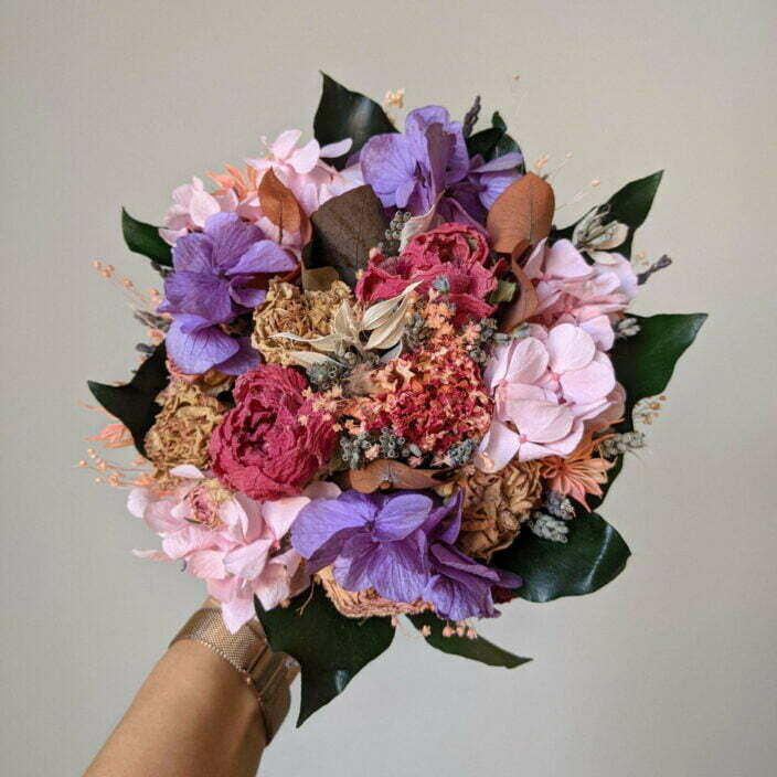Bouquet de mariée en fleurs séchées & fleurs stabilisées, Nancy 2