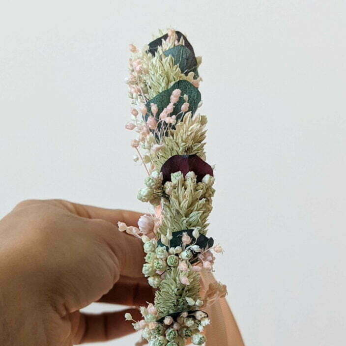 Couronne de cheveux de fleurs séchées & fleurs stabilisées, Mona 3