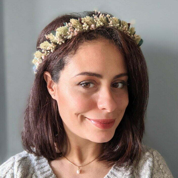 Couronne de cheveux de fleurs séchées & fleurs stabilisées, Mona 2