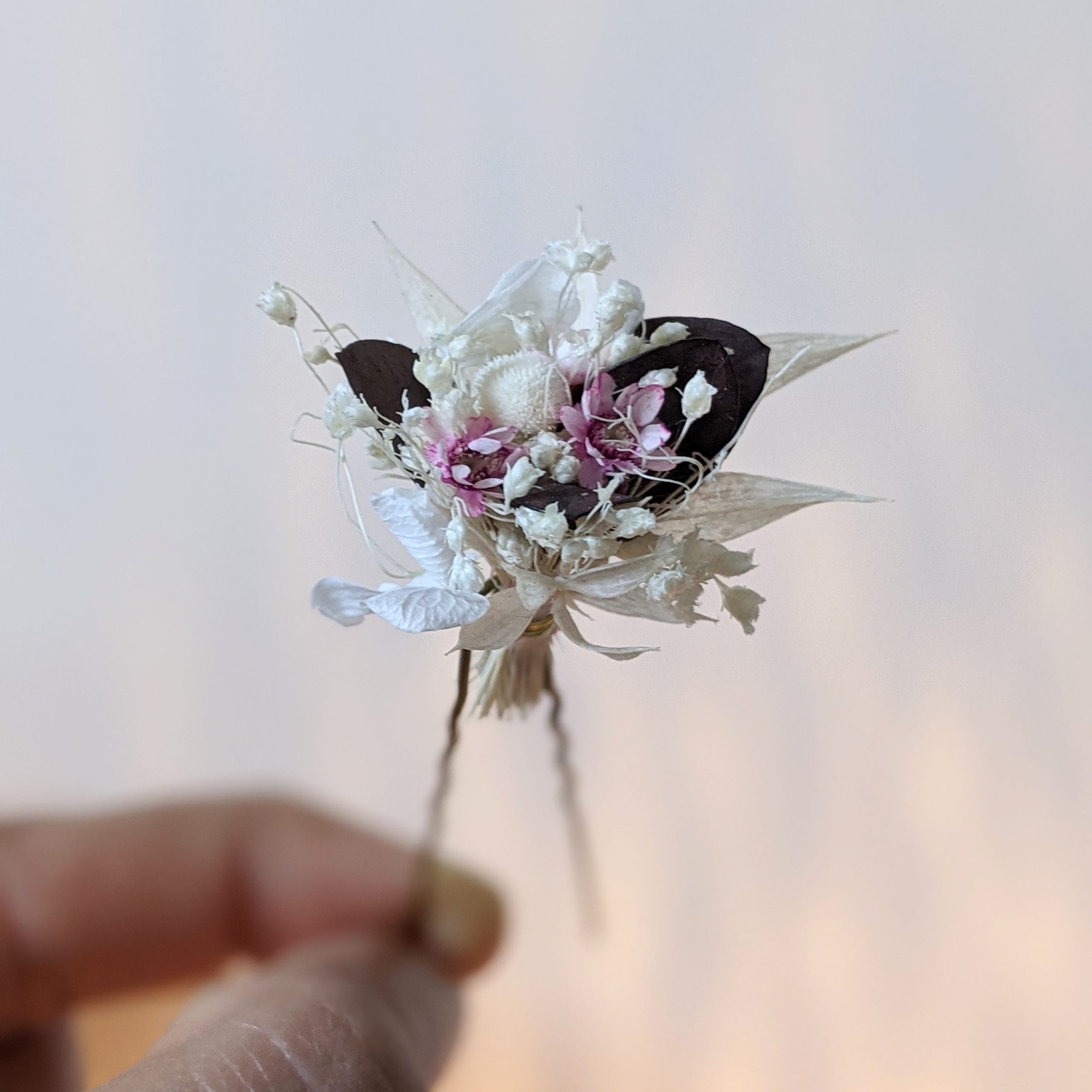 Lot de 5 épingles à cheveux ornées de fleurs stabilisées, Aphrodite