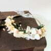 Bracelet de mariée, demoiselle d'honneur en fleurs séchées & stabilisées blanches & roses, Rafaela – Image 4