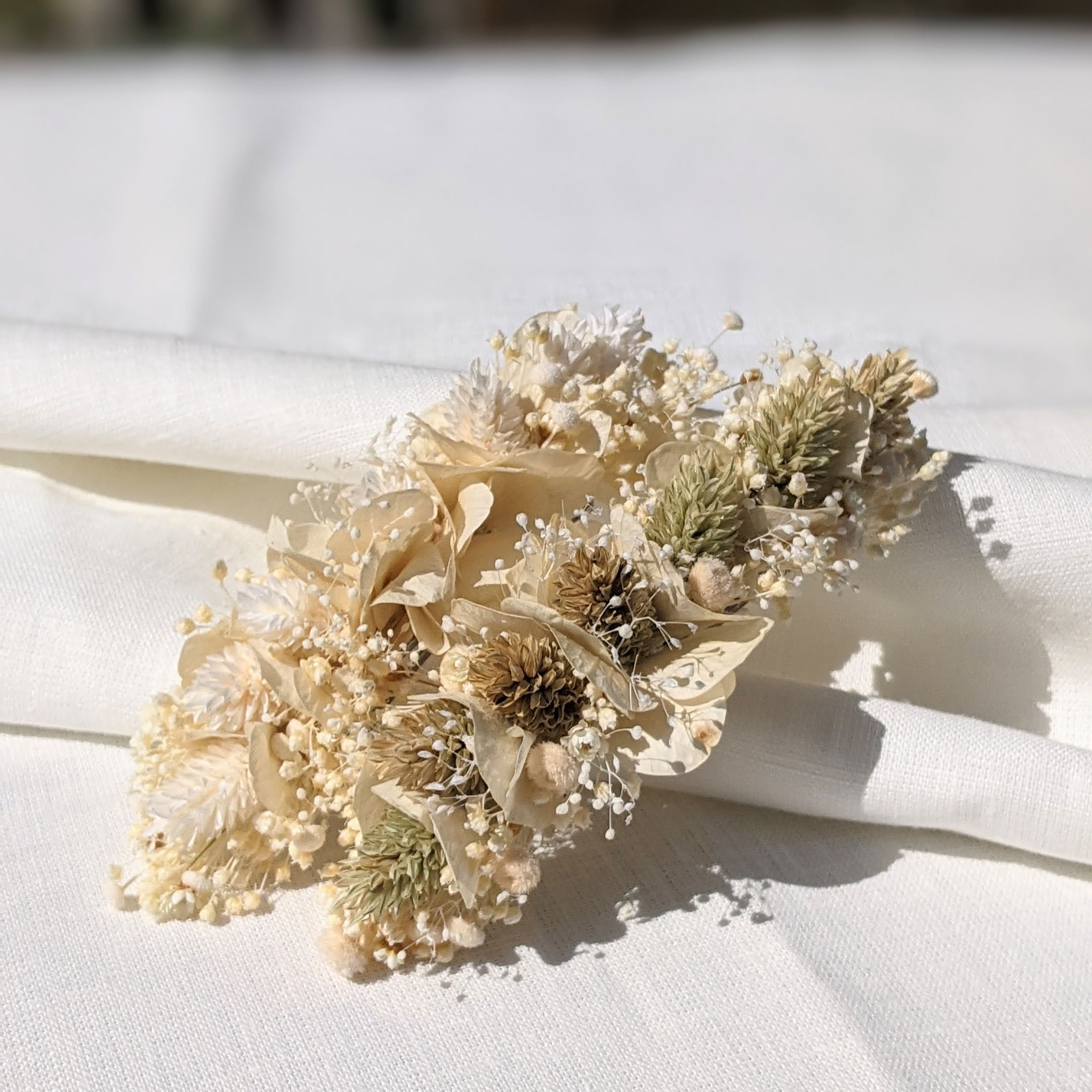 Barrette Fleur Cheveux Mariage Barrette à cheveux fleurie pour coiffure de mariage en fleurs séchées