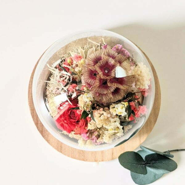Mini cloche en verre avec fleurs séchées & fleurs stabilisées, décoration d’intérieur pour Noël, Gabrielle 3