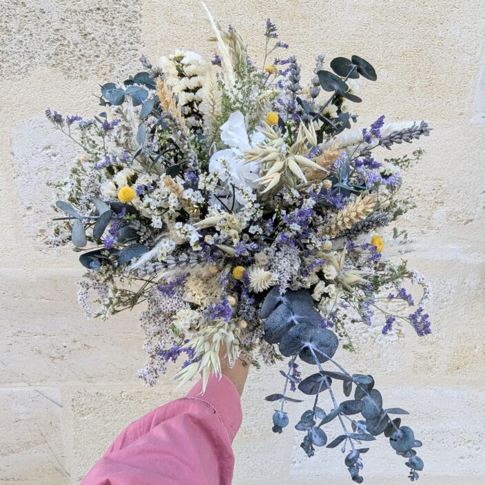 Bouquet de fleurs séchées et stabilisées couleurs pastel, Noirmoutier – Image 3