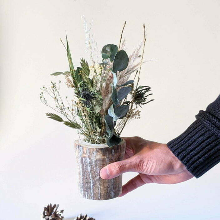 Composition de fleurs séchées et stabilisées style scandinave, Sunniva 2