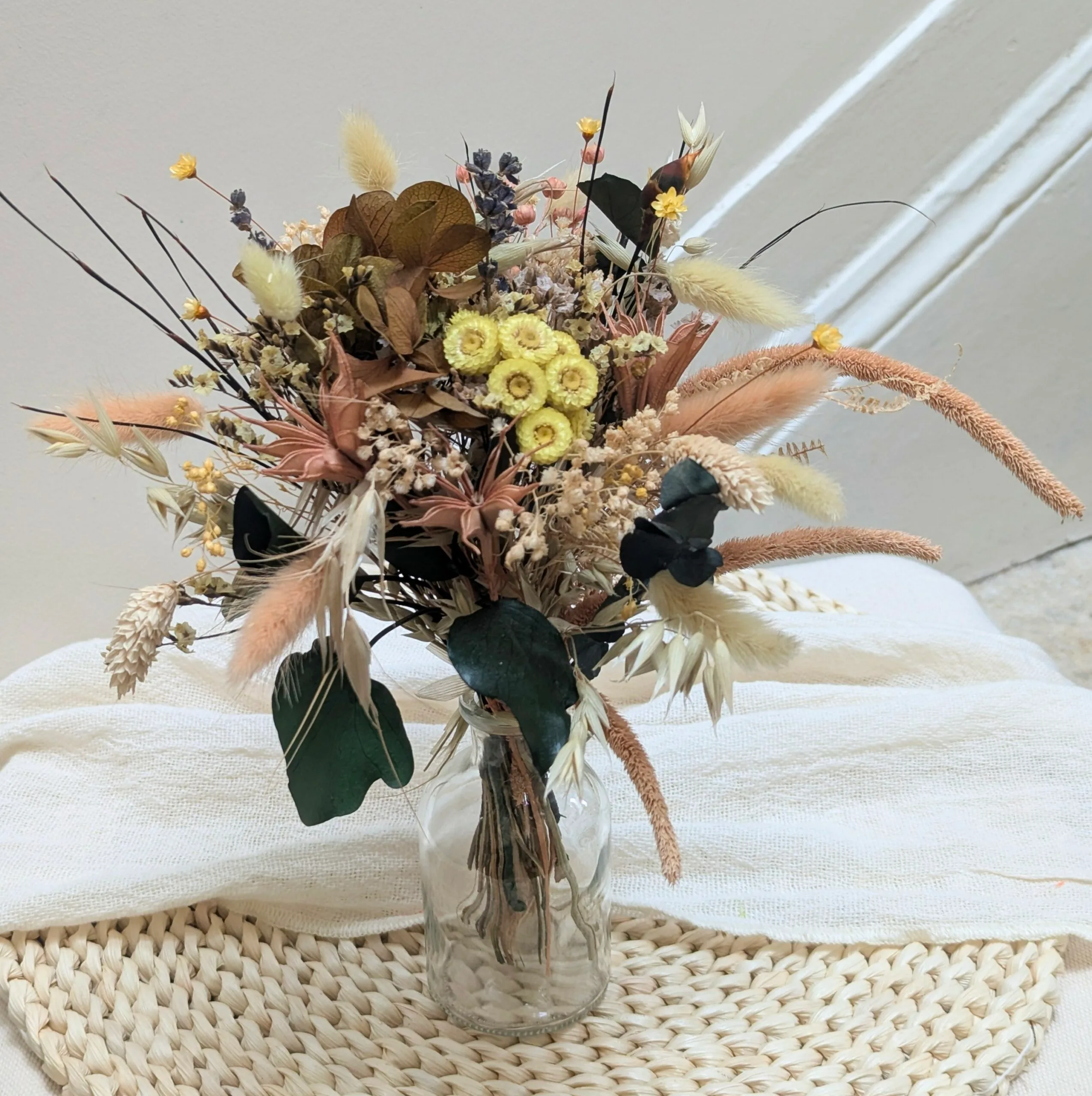 Petit bouquet de fleurs séchées naturelles aux tons ensoleillés, Limone – Image 4