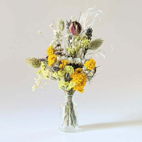 Mini bouquet de fleurs séchées pour décoration de table évènementielle, Amarillo 2
