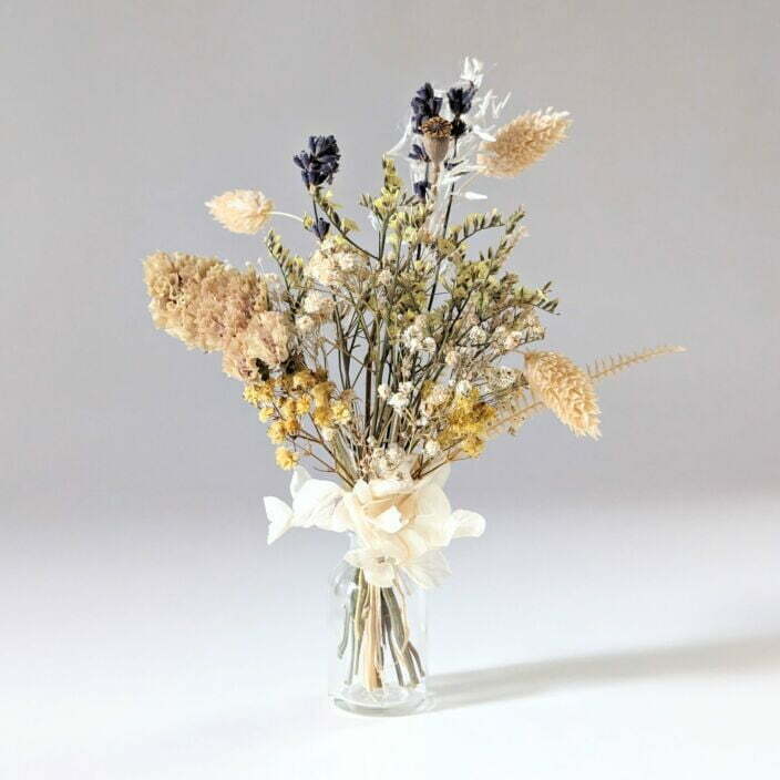 Mini bouquet de fleurs séchées pour décoration de table évènementielle, Amarillo 2