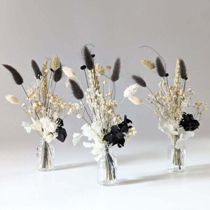 Mini bouquet de fleurs séchées pour décoration de table évènementielle, Chess