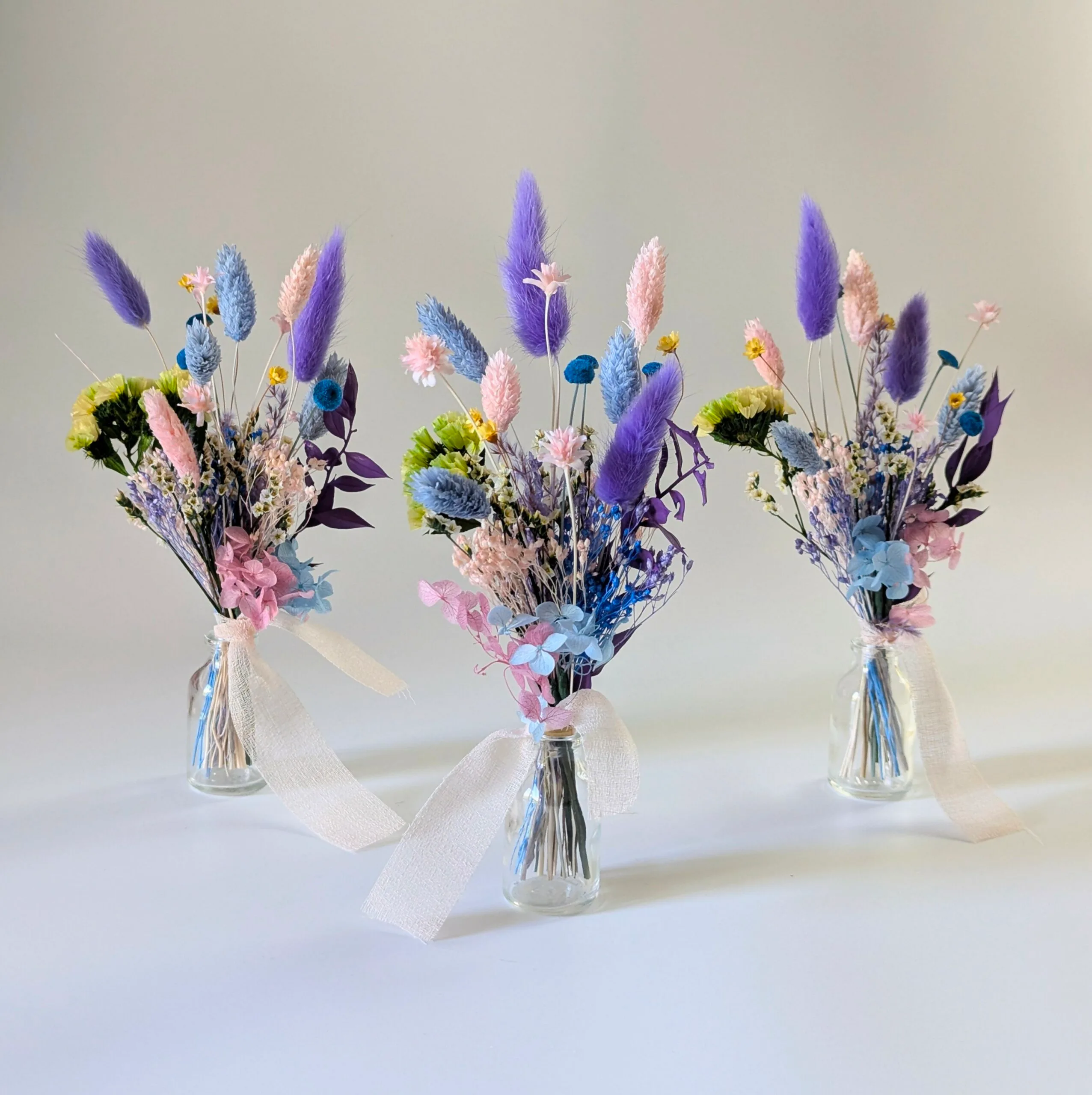 Mini bouquet fleurs séchées pour décoration de table et évènements, Pimp